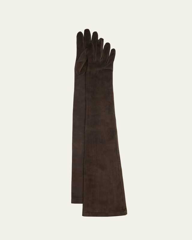 Elongated Suede Gloves